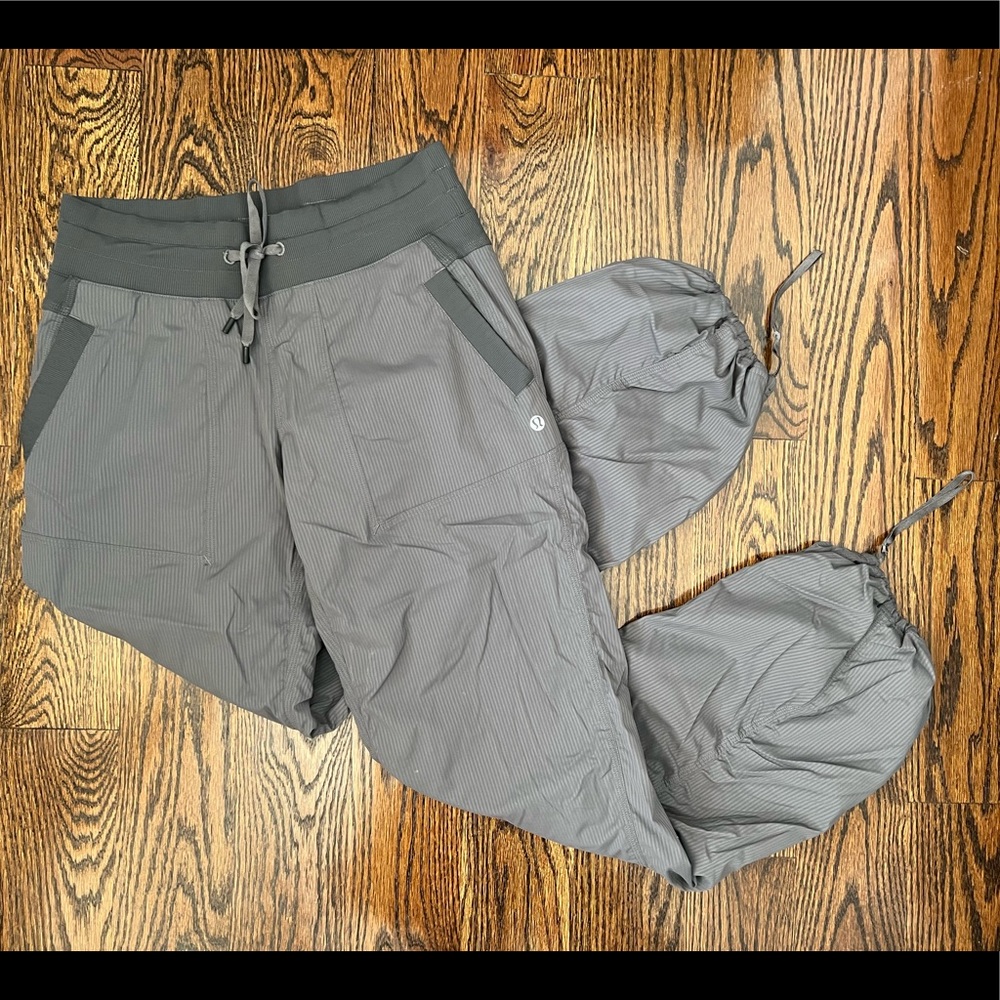 Lululemon Women’s dance yoga studio pants lined adjustable ankle size 6 Gray.